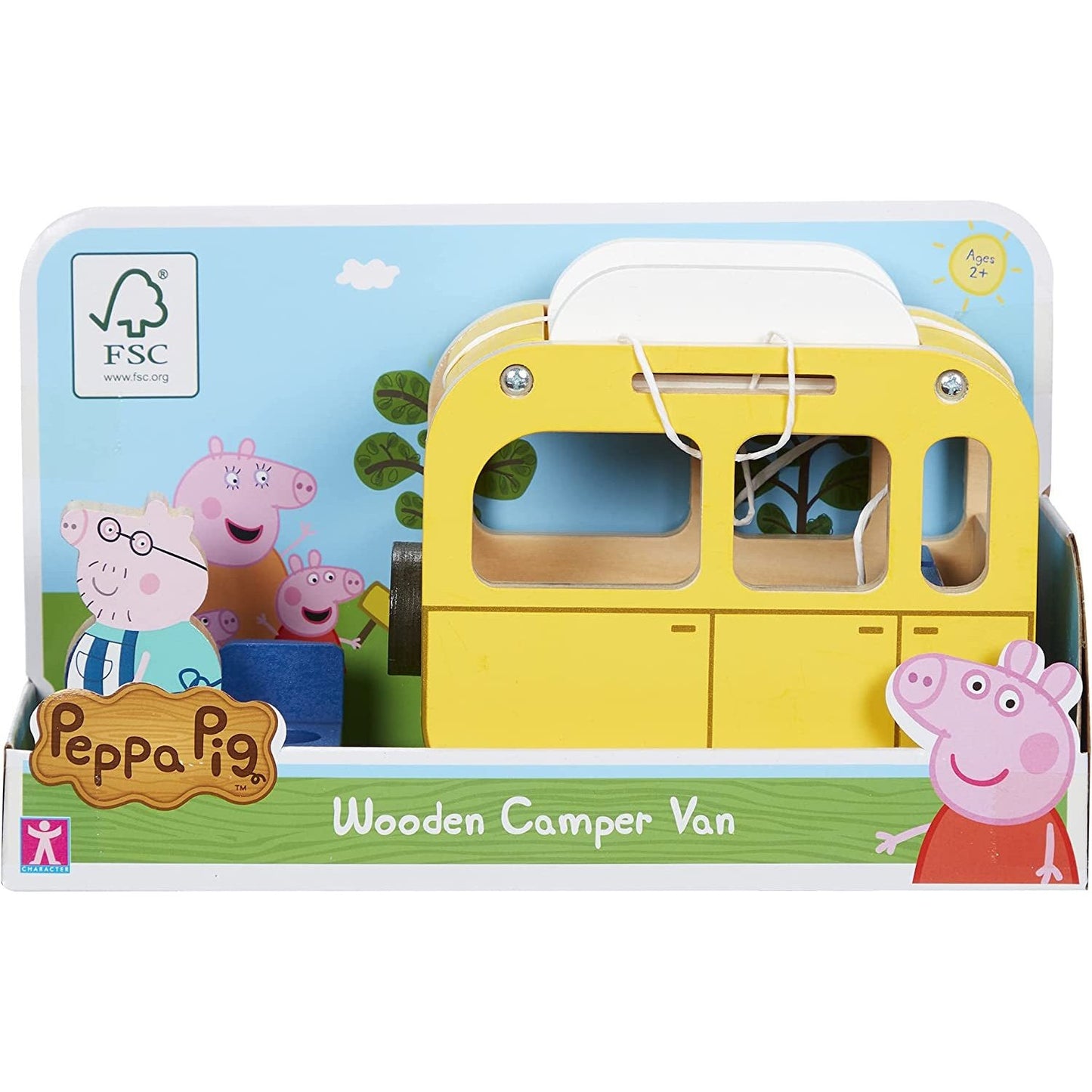 Peppa Pig Wooden Campervan, Push along Vehicle, Imaginative Play, Preschool Toys, Fsc Certified, Sustainable Toys, Gift for 2-5 Years Old