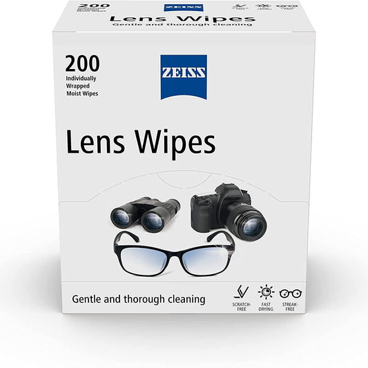 Lens Wipes, Lens Cleaner for Glasses, Cameras & Binoculars, Individually Packed Single Use Disposable Cloths in Sachets, for Handy and Portable Spectacle Cleaning on the Go – Pack of 200 Clear Store