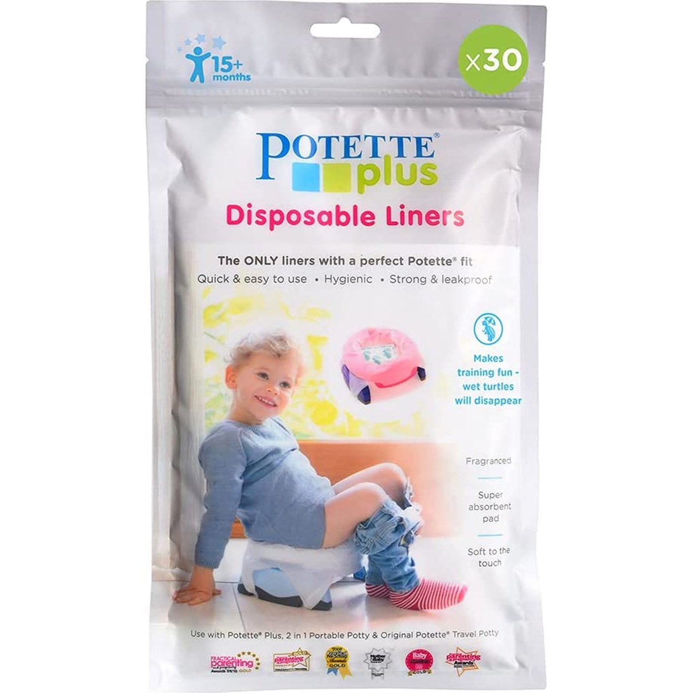 Disposable Liners | Super Absorbent, Biodegradable and Lightly Fragranced Potty Bags | Pack of 30