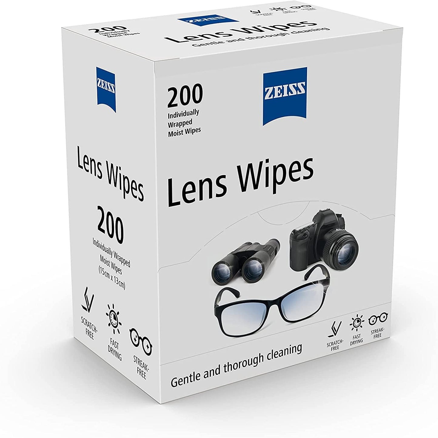 Lens Wipes, Lens Cleaner for Glasses, Cameras & Binoculars, Individually Packed Single Use Disposable Cloths in Sachets, for Handy and Portable Spectacle Cleaning on the Go – Pack of 200 Clear Store