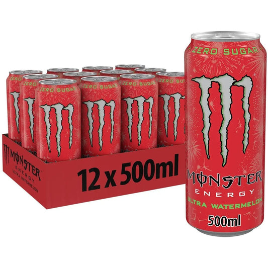 Monster Energy, Ultra Watermelon 500ml (12 Pack) Clear Store