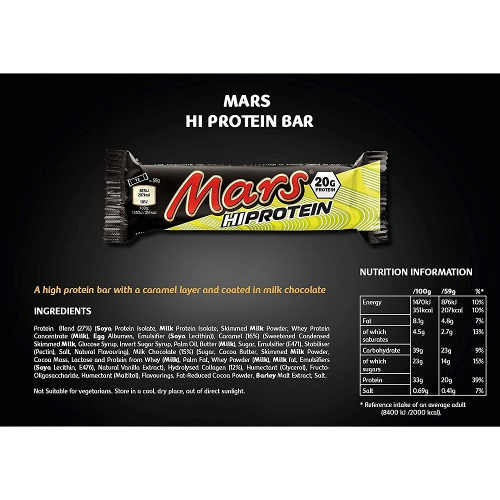 Mars Hi Protein Bar (12 X 59G) - High Protein Bar with Caramel Clear Store