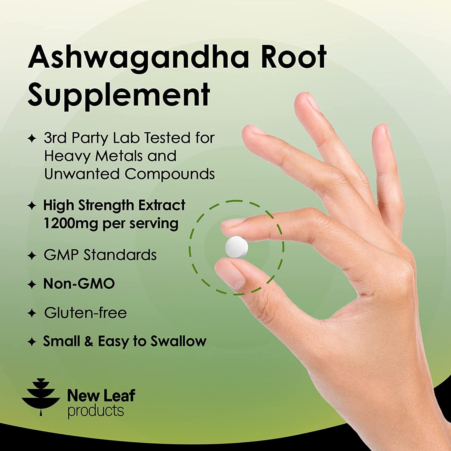 Ashwagandha 1200Mg - 365 Vegan Tablets Pure High Strength Ashwagandha Root Extract - 6 Months Supply - Powder Ashwagandha Supplement (Not Ashwagandha Capsules) - Non-Gmo & Made in the UK