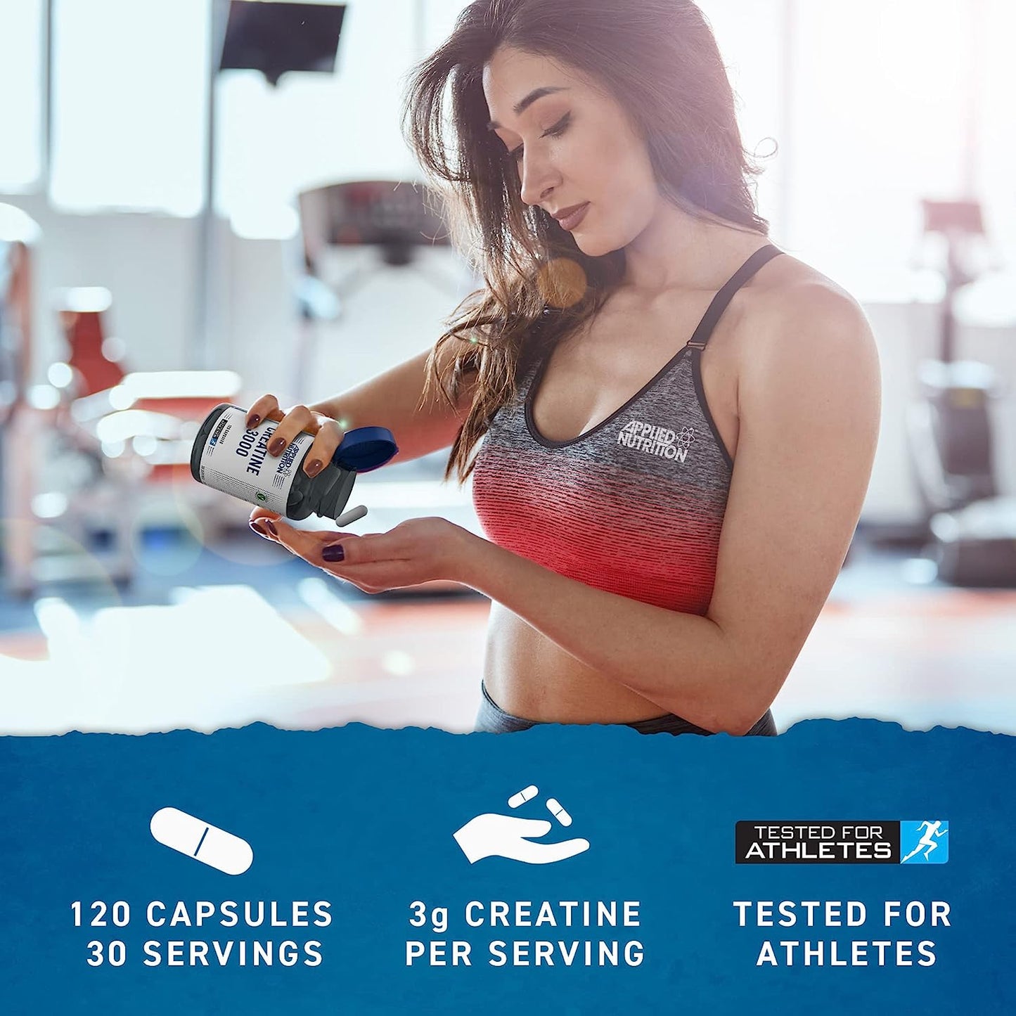 Creatine 3000 - Creatine Monohydrate Capsules 3000Mg per Serving, High Strength Supplement, Increases Physical Performance (120 Capsules - 30 Servings)