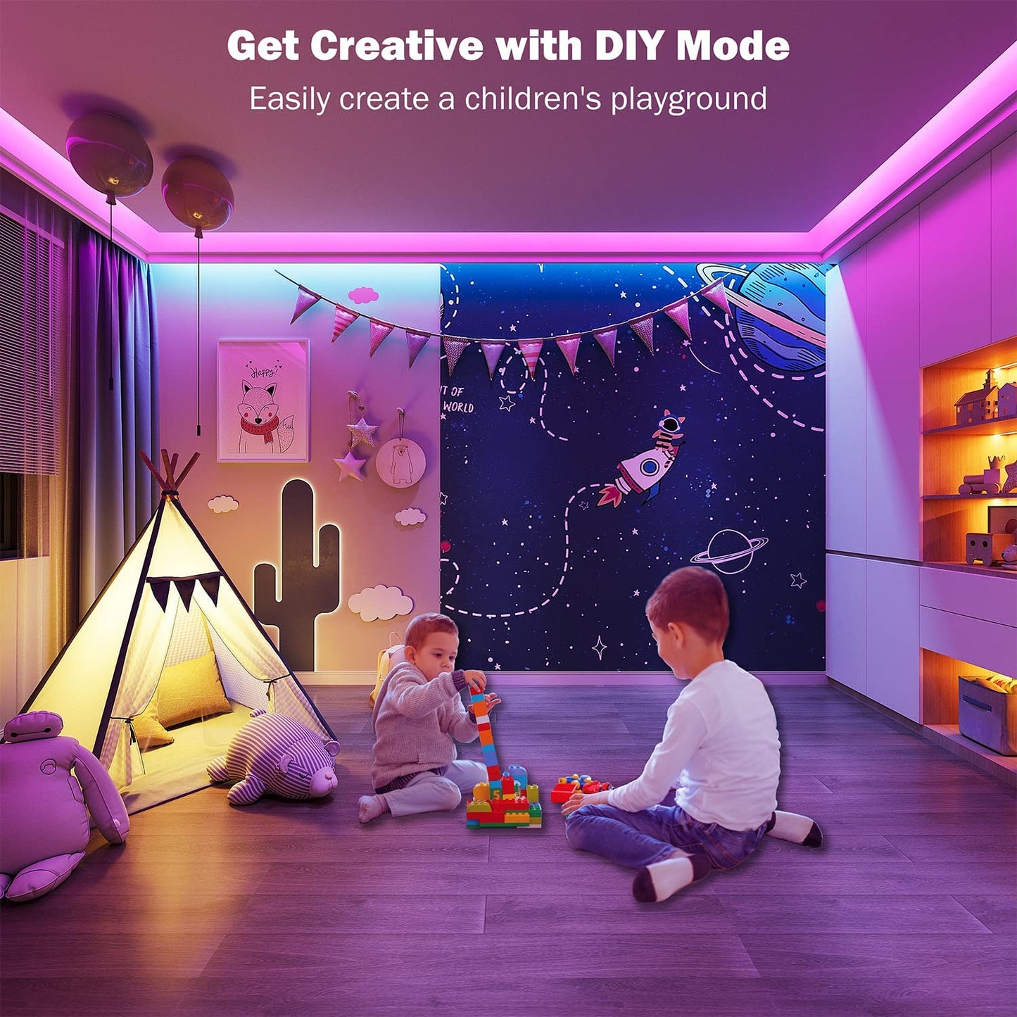 30M Led Strip Lights (2 Rolls of 15M) Bluetooth Smart App Control Music Sync Color Changing RGB Led Light Strips with Remote,Led Lights for Bedroom Room Home Birthday Decor