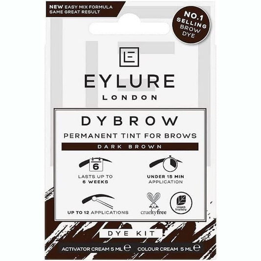 Eylure DYBROW Eyebrow Dye Kit, Dark Brown 3 Count (Pack of 1) Clear Store