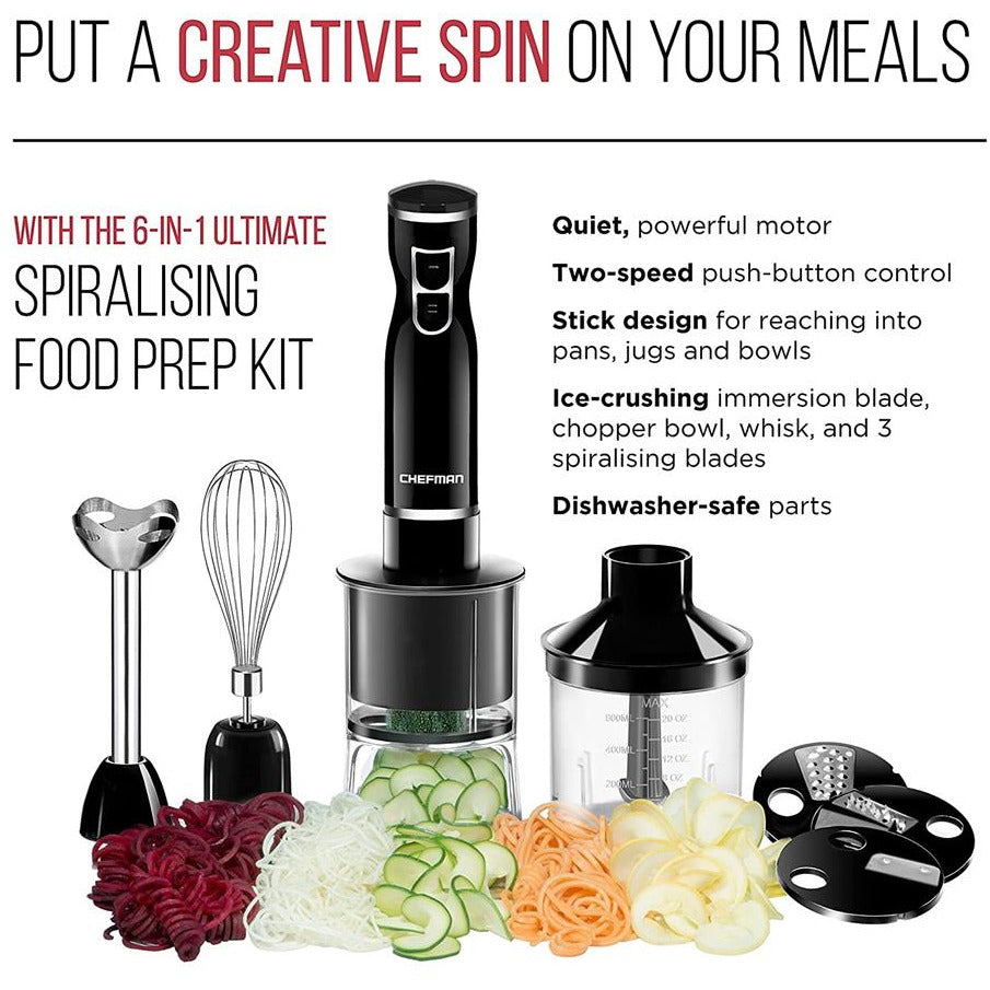 Electric Spiralizer & Immersion Blender -Chefman: Clear Store