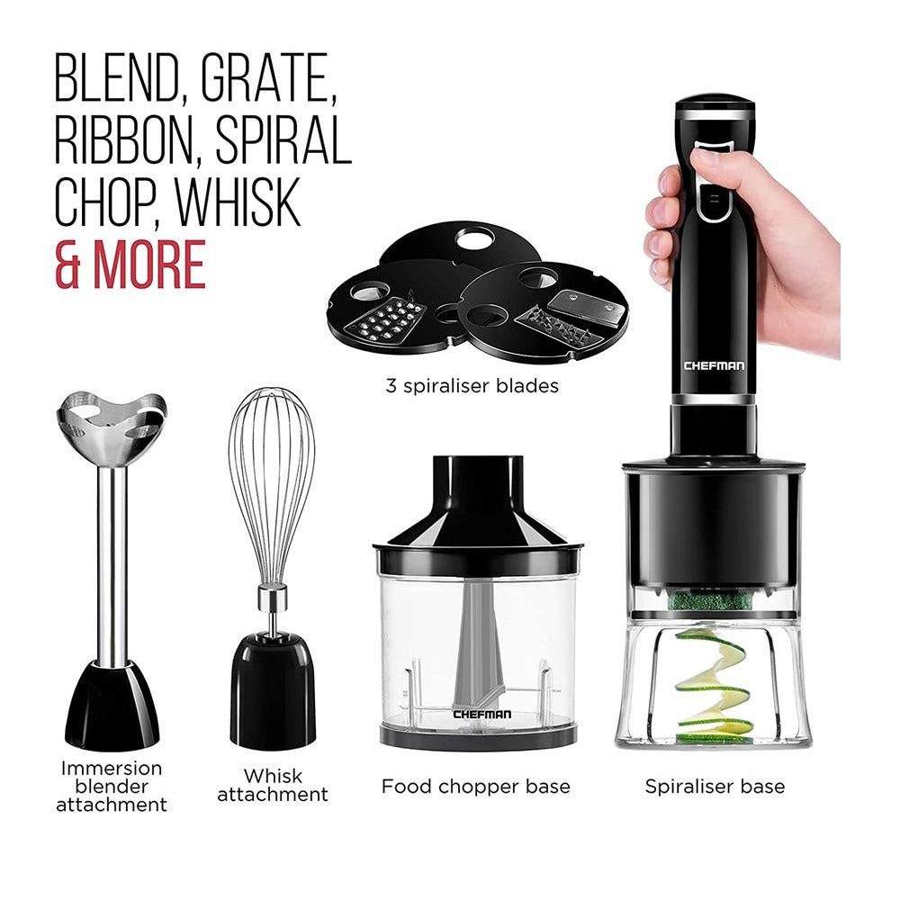 Electric Spiralizer & Immersion Blender -Chefman: Clear Store