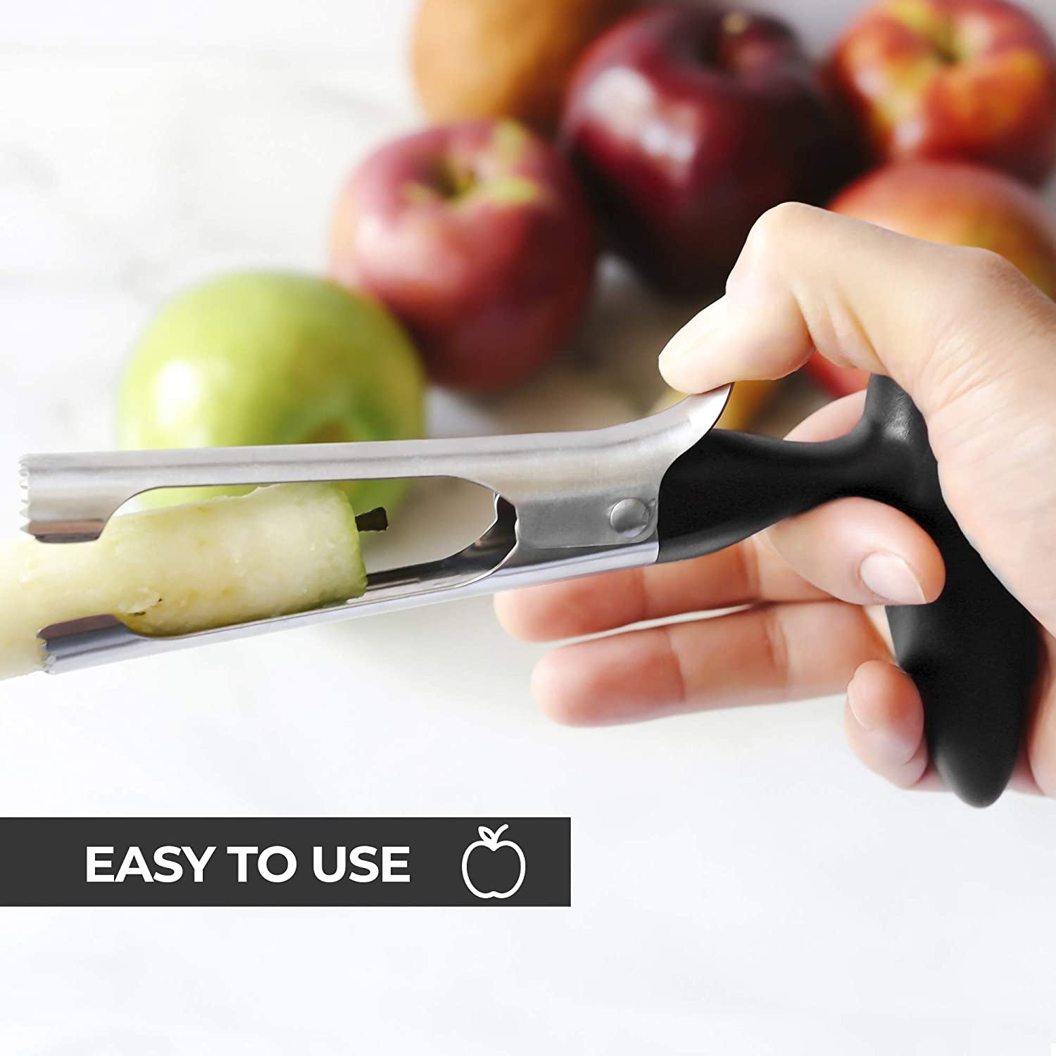 Zulay Premium Apple Corer, Easy to Use Durable Apple Corer Remover for Pears - Black Clear Store