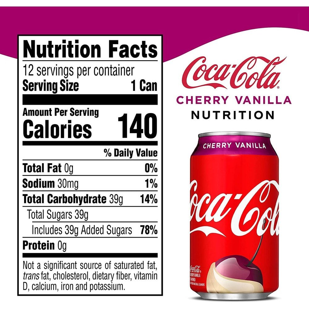 Cherry Vanilla Coke 355ml 12 Pack Clear Store