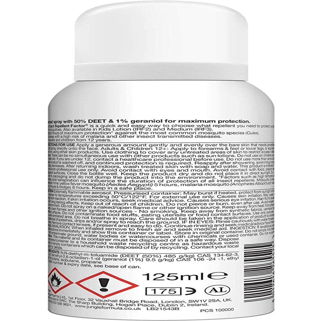 Maximum Repellent Aerosol 125Ml - Maximum Strength Repellent Aerosol against Mosquitoes, Biting Insects and Ticks - up to 9 Hrs Protection for Any Destination Incl. Tropics- with DEET Clear Store