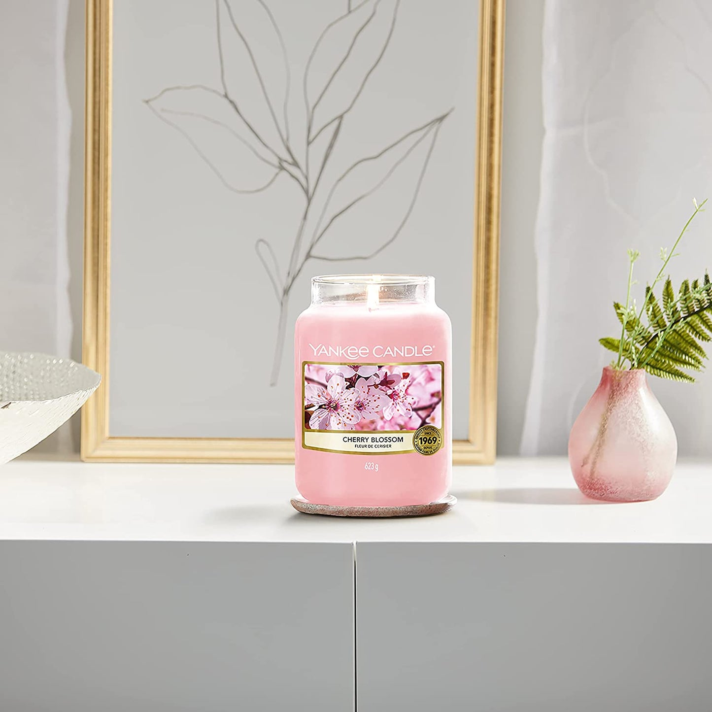 Scented Candle | Cherry Blossom Large Jar Candle | Long Burning Candles: up to 150 Hours | Perfect Gifts for Women Clear Store