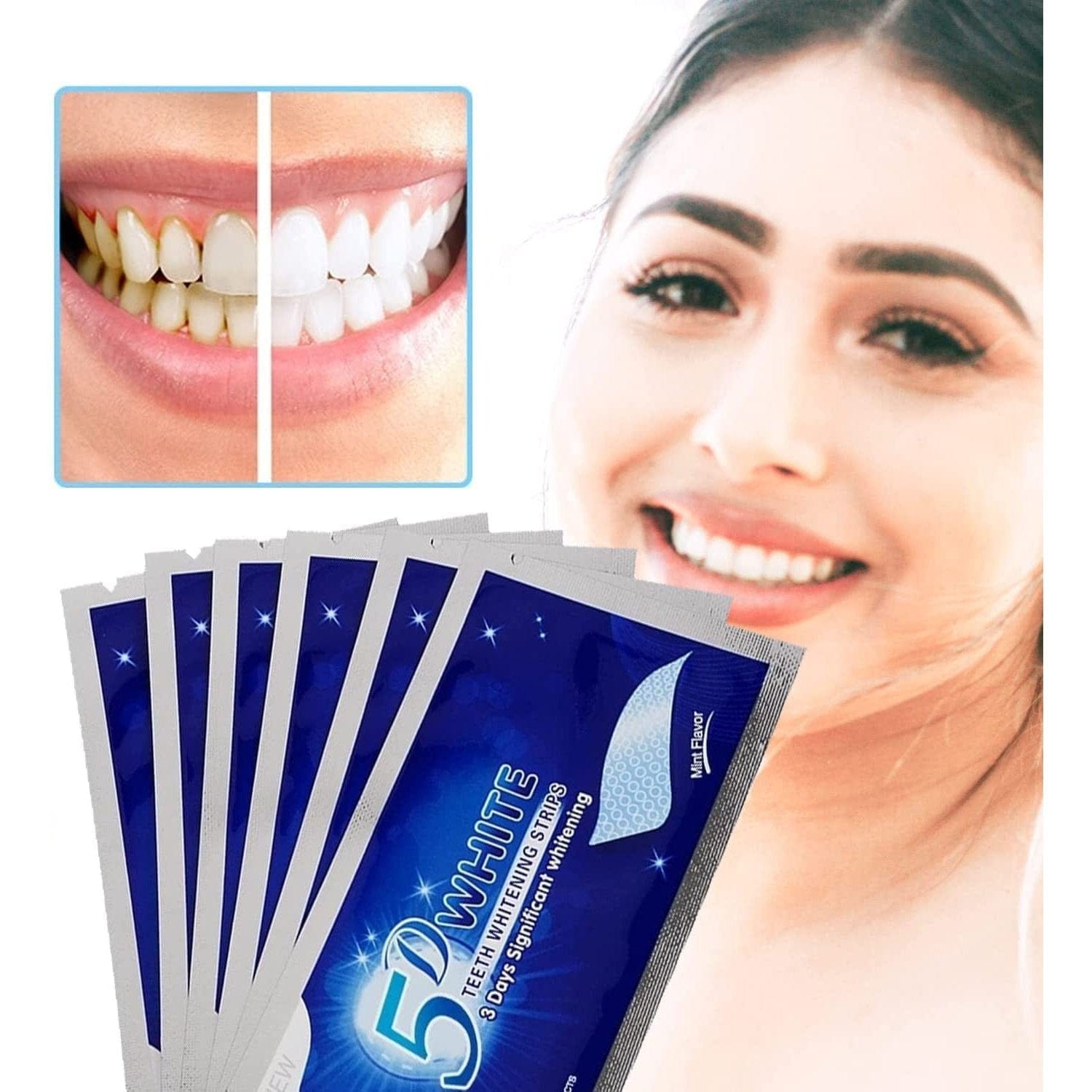 White Stripes, 28 Pcs White Teeth Whitening Strips, Teeth Whitener with Rapid White Results, Efficiently Removes Tough Stains Clear Store