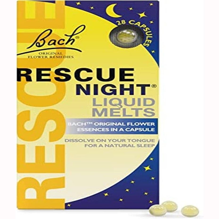 Rescue Remedy Capsules, Night Liquid Melts, Flower Essences, Ideal to Be Ready for the Day Ahead, Easy to Use Format,28 Count (Pack of 1) Clear Store