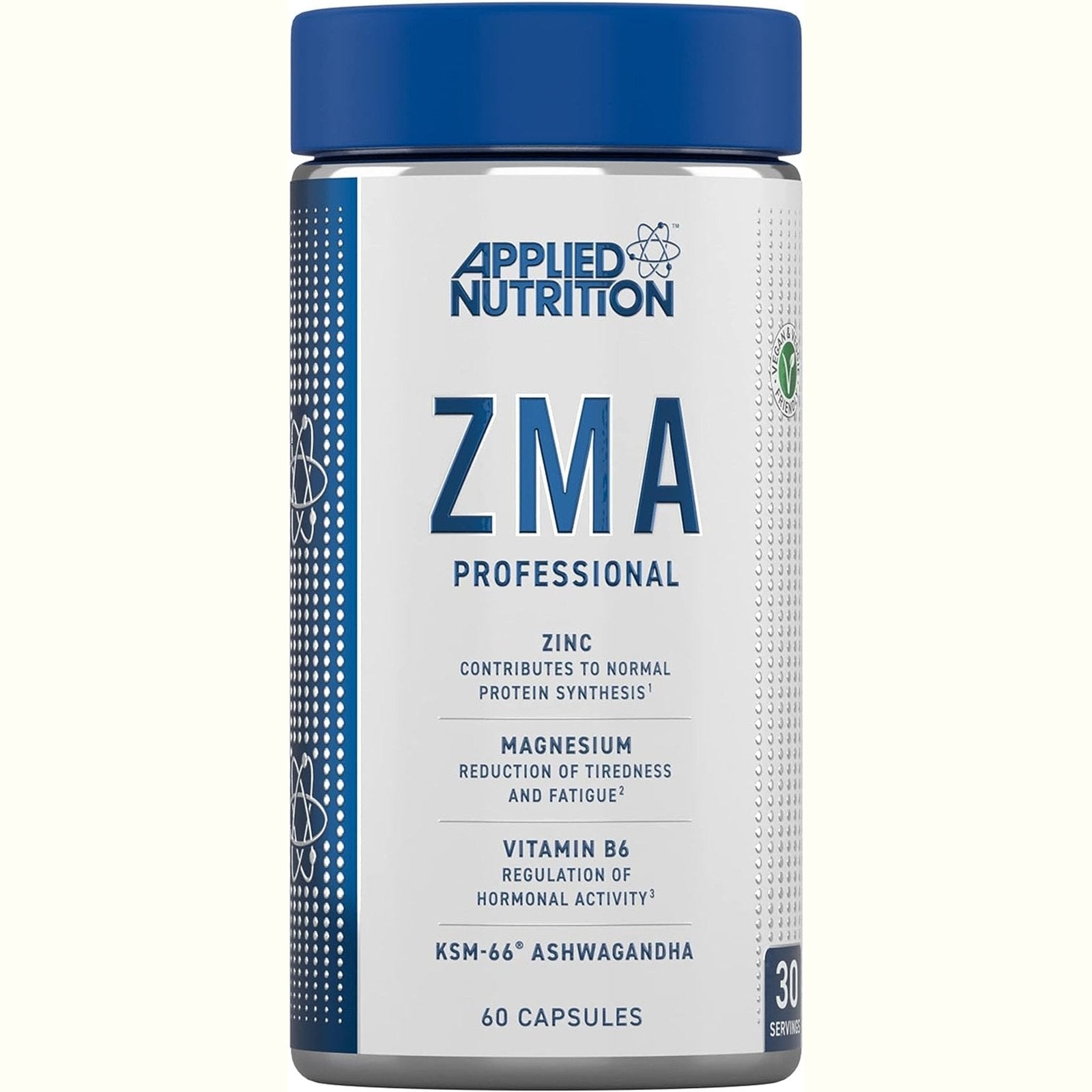 ZMA - Zinc, Magnesium, Vitamin B6 with Added KSM-66, Supports Testosterone Levels, Normal Muscle Function & Energy, Made in the UK (60 Capsules - 30 Servings)