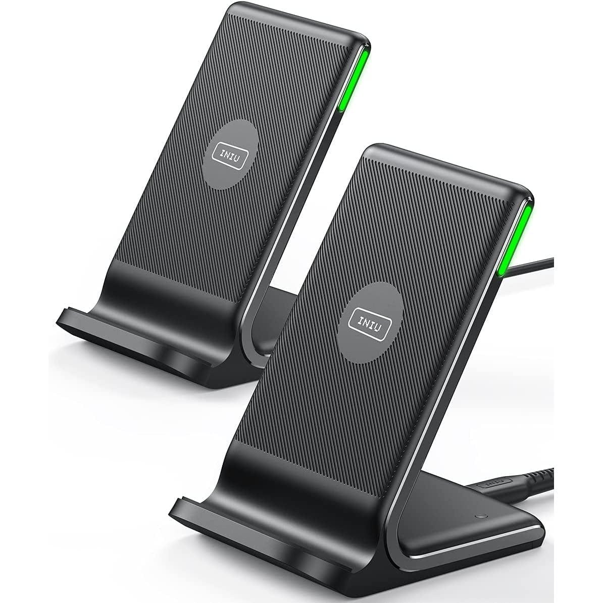 Wireless Charger 2-Pack, Fast Wireless Charging Stand for iPhone, Galaxy, Google Clear Store