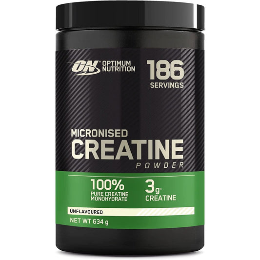 Micronised Creatine Powder, 100% Pure Creatine Monohydrate Powder for Performance and Muscle Power, Unflavoured Shake, 186 Servings, 634 G