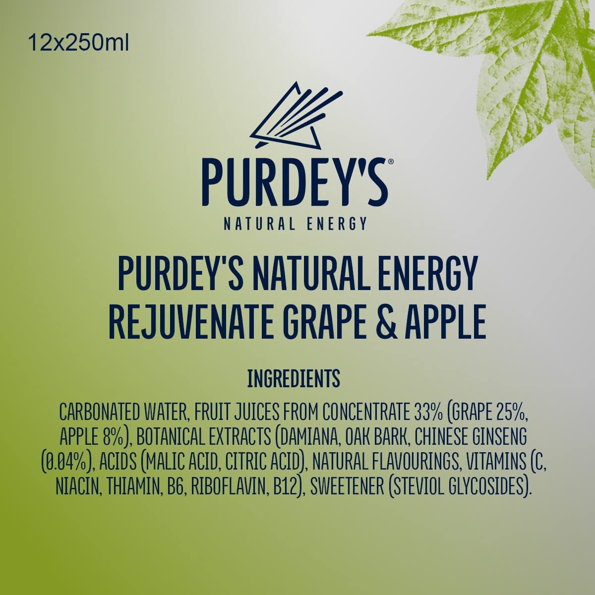 Purdey’S Rejuvenate Natural Energy Drink 12 X 250 Ml Cans