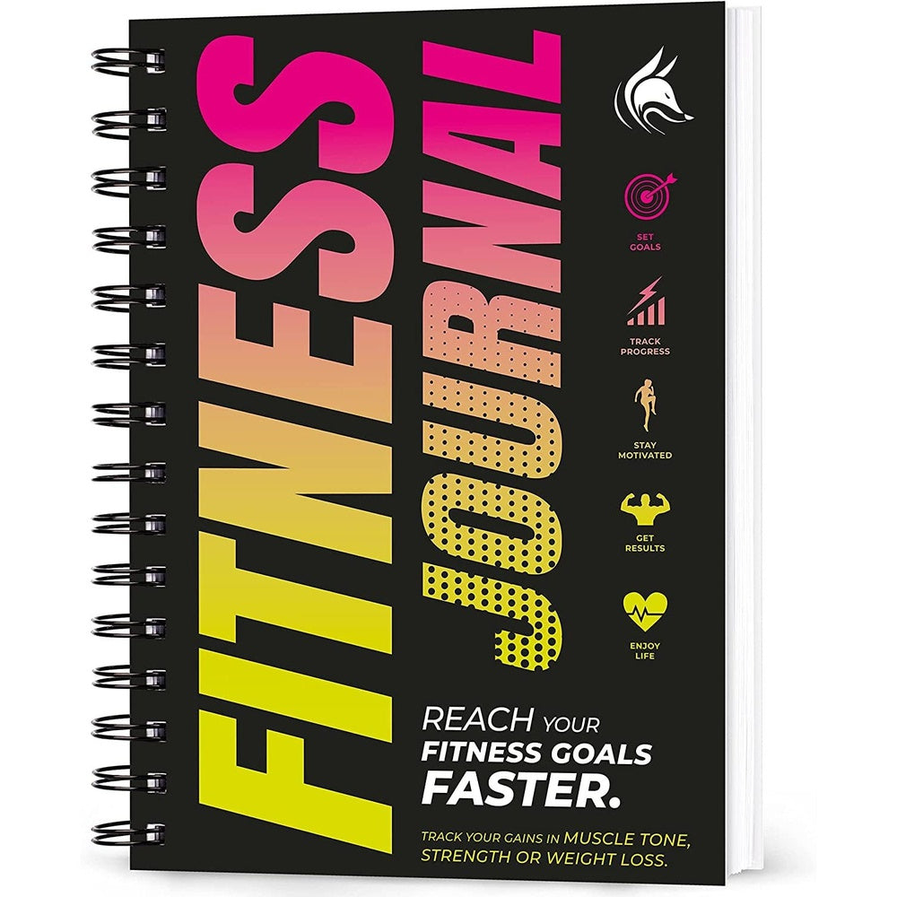 Fitness & Workout Journal/Planner Daily Exercise Log Book to Track Your Lifts A5 (Yellow & Pink) Clear Store