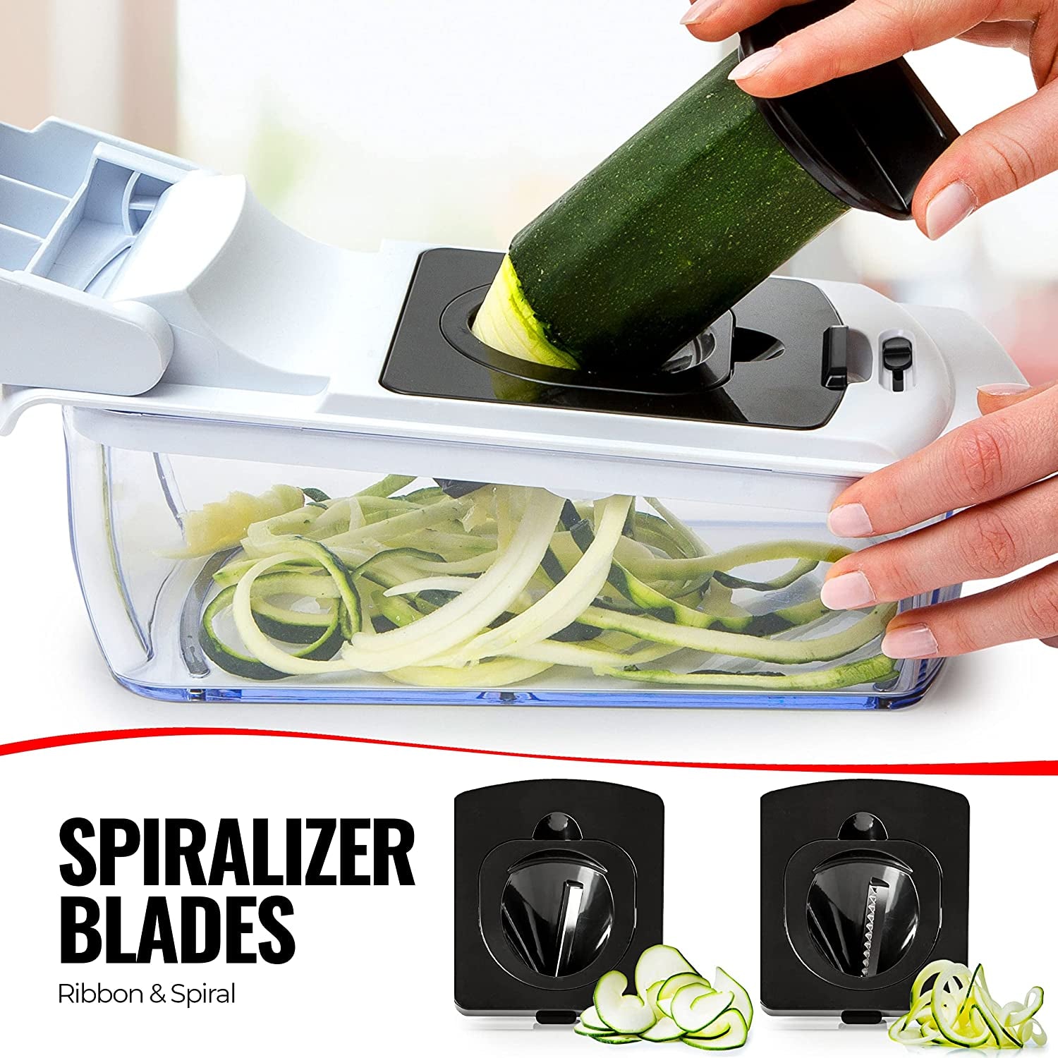 4-In-1 Vegetable Chopper Onion Chopper Food Chopper Manual Spiralizer - Salad Chopper Veg Dicer Veg Chopper - Potato Cutter Onion Dicer Vegetable Dicer - Kitchen Multifunctional Vegetable Cutter