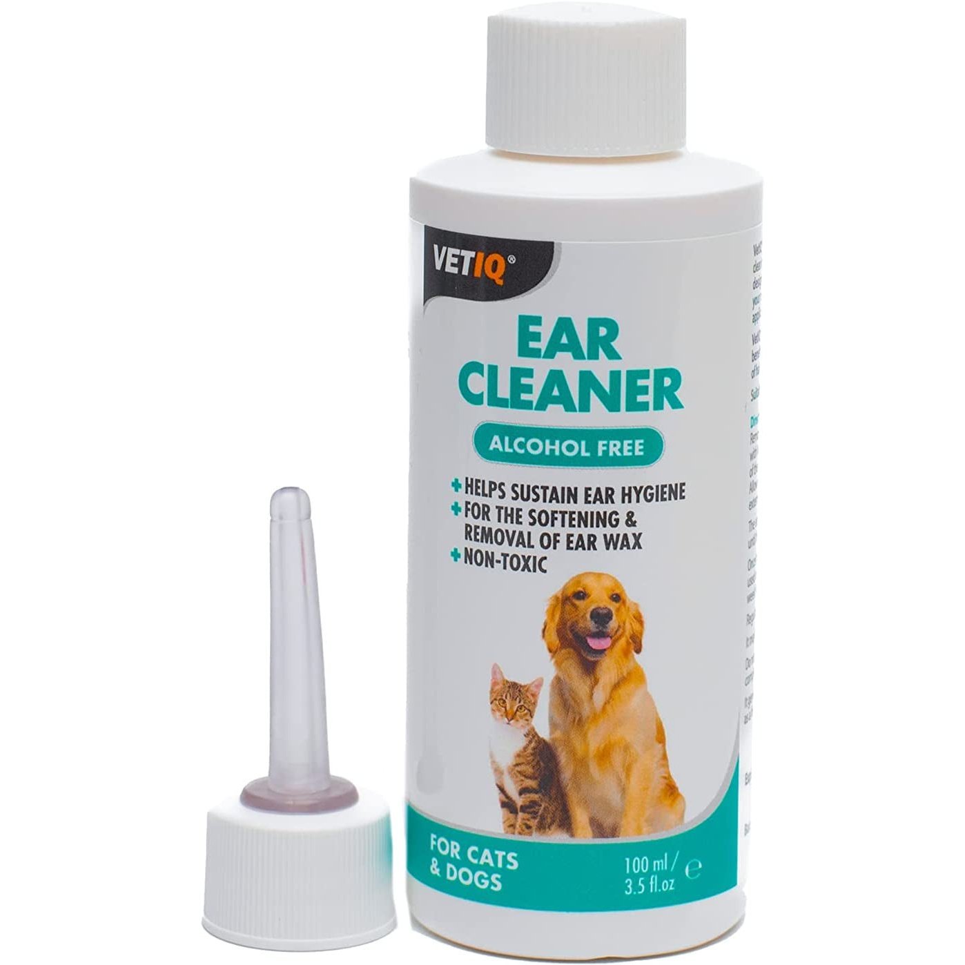 Ear Cleaner, 100Ml, Dog Ear Cleaner Softens & Removes Wax, Dog Ear Hygiene, Non-Toxic Dog & Cat Ear Drops, Alcohol-Free Dog Ear Cleaner Solution with Easy Flexi Applicator Clear Store