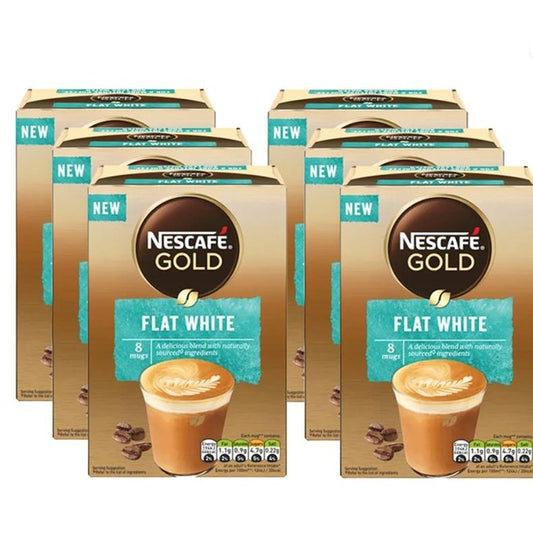 Nescafe Gold: Flat White 8 x 12.5g (Case Of 6) Clear Store